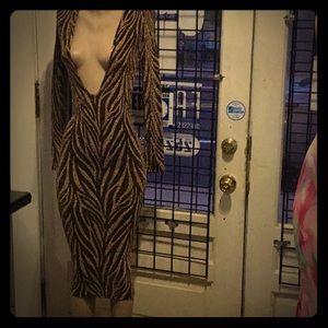 Leapard print midi dress